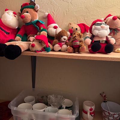 Sale Photo Thumbnail #170: Wreaths, Ornaments, Bows, Lights, Wreath holders, plush, Cups and more.
