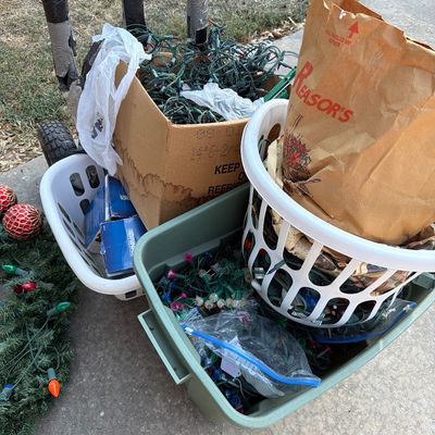 Sale Photo Thumbnail #274: Lights, Wreaths, reindeer and more.
