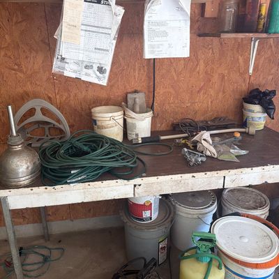 Sale Photo Thumbnail #282: Shovels, rakes, fence, tables and cabinet


Black iron fence not included.