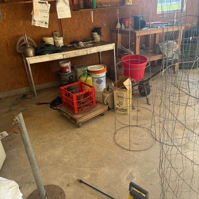 Sale Photo Thumbnail #280: Shovels, rakes, fence, tables and cabinet


Black iron fence not included.
