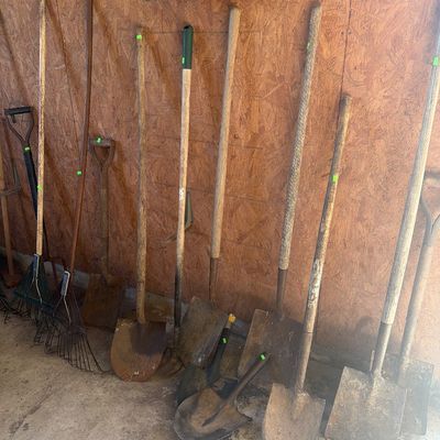 Sale Photo Thumbnail #287: Shovels, rakes, fence, tables and cabinet


Black iron fence not included.