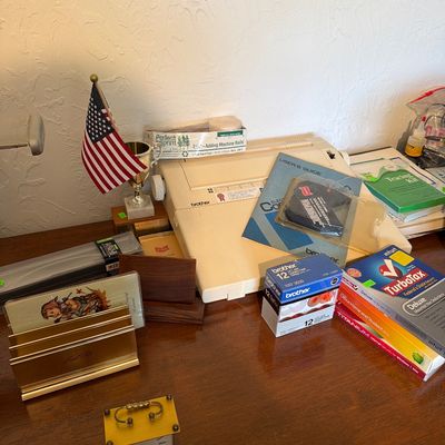 Sale Photo Thumbnail #137: Office items, Printer, Mcm Light, Typewriter and more.

Desk not included.