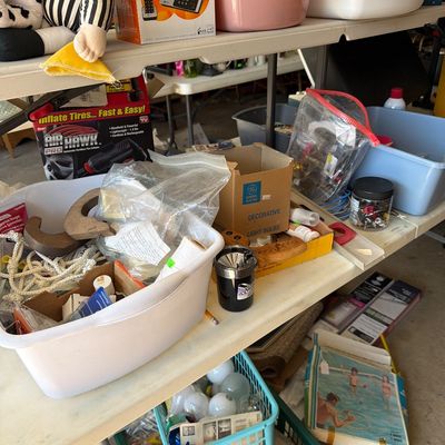 Sale Photo Thumbnail #212: Harley Mat, Typewriter, Lots of lightbulbs and more.