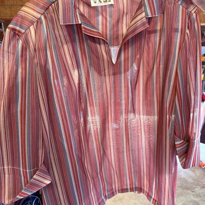 Sale Photo Thumbnail #340: Sweaters, Coat, Polyester,  new pant sets some clothes still has new tags on them.