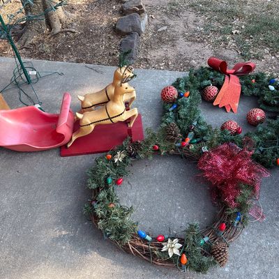 Sale Photo Thumbnail #273: Lights, Wreaths, reindeer and more.