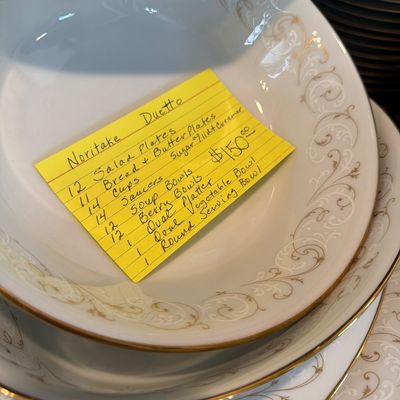 Sale Photo Thumbnail #52: Noritake Duetto, glasses, Platters, serving dishes.