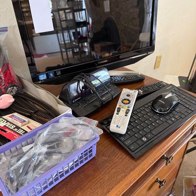 Sale Photo Thumbnail #85: Records, TVs, Cassettes, Books, VHS, and more. 

Cabinet and table not included.
