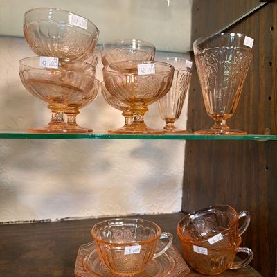 Sale Photo Thumbnail #65: China made in Japan, Vases, Pitchers, Pink depression glass.