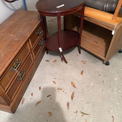 Sale Photo Thumbnail #249: Cedar Chest and tables one leg need repair.