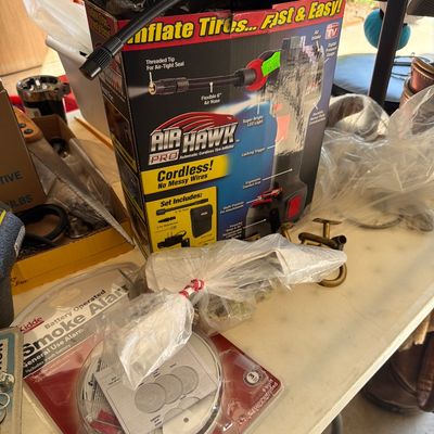 Sale Photo Thumbnail #218: Harley Mat, Typewriter, Lots of lightbulbs and more.