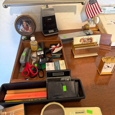 Sale Photo Thumbnail #138: Office items, Printer, Mcm Light, Typewriter and more.

Desk not included.