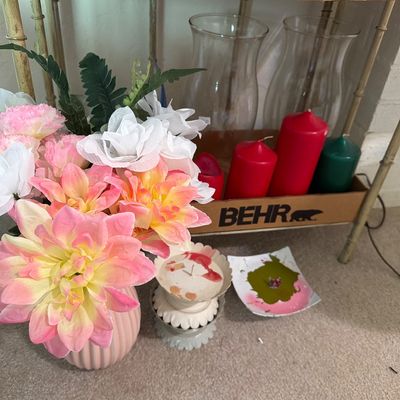 Sale Photo Thumbnail #60: Vintage Lamp and Candles

Bakers rack not included