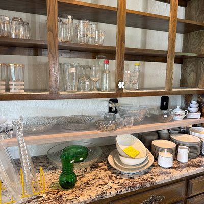 Sale Photo Thumbnail #46: Noritake Duetto, glasses, Platters, serving dishes.