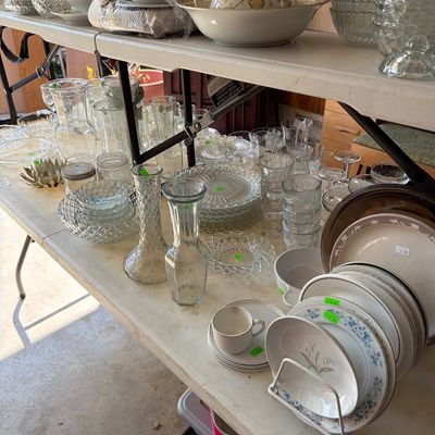 Sale Photo Thumbnail #226: Bubble Glass, Clear Glass, and Misc.