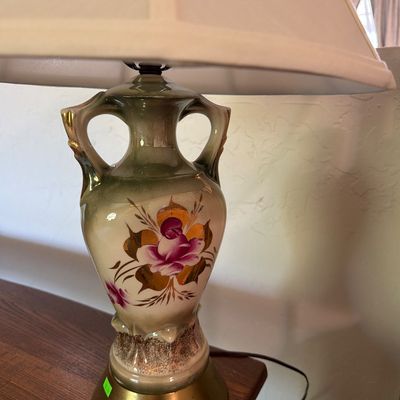 Sale Photo Thumbnail #62: Vintage Lamp and Candles

Bakers rack not included