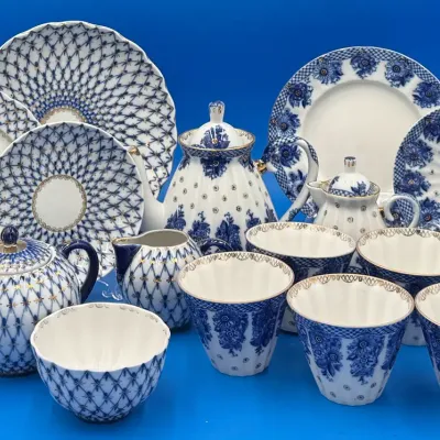Lomonosov Bridesmaid Basket And Lomonosov Imperial Porcelain Tea Set 
