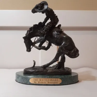 REMINGTON Rattlesnake Bronze Sculpture
