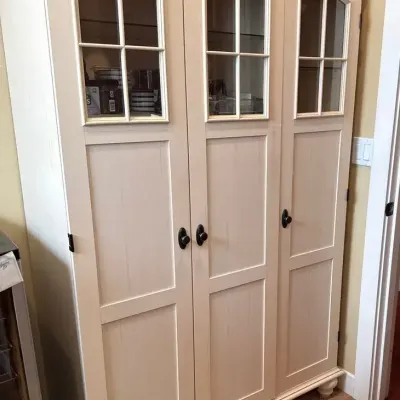 Christopher Lowell Shore Computer Armoire,  Antiqued White