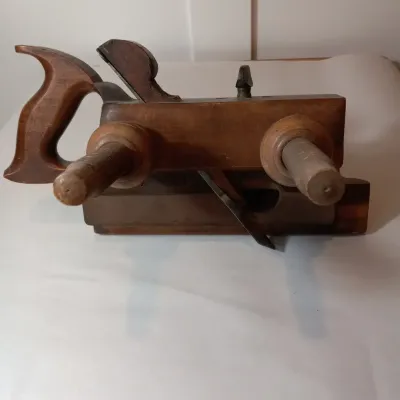 Wooden Screw-Arm Plow Plane 19Th-Century Woodworking Tool 