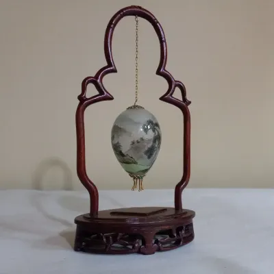 Chinese Glass Egg Hanging Ornament 