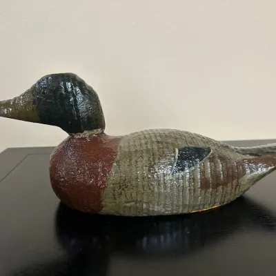 Carved Wood Duck Decoy #3