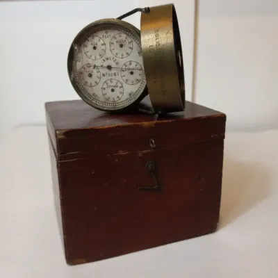 Antique Five-Dial Portable Air Meter By J. Hicks Of London w/Box