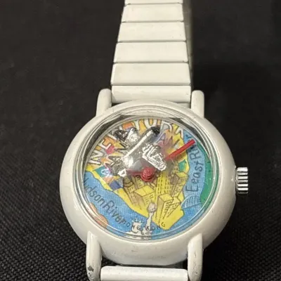 Vintage Out Of Time New York Bubble Watch - British Colony Hong Kong, Animated Airplane Hand Wind