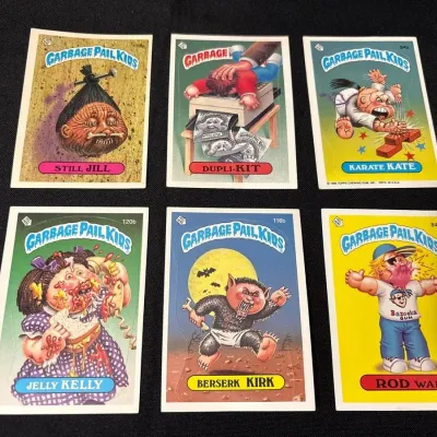 80s Topps Garbage Pail Kids Cards - Still Jill, Dupli-Kit, Karate Kate, Jelly Kelly, Kirk, Rod Wad