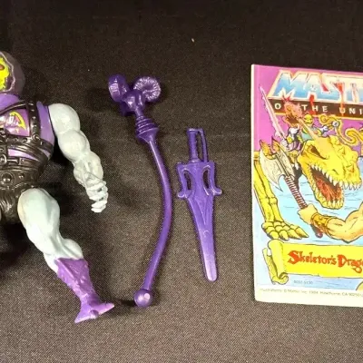 VTG Masters of the Universe Battle Armor Skeletor Figure - Staff & Sword + Mini Comic, MOTU, He-Man