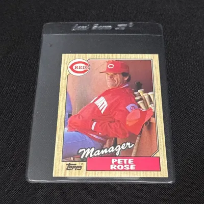 1987 Topps Pete Rose Manager #393 Cincinnati Reds Baseball Card - MLB, Wood Grain