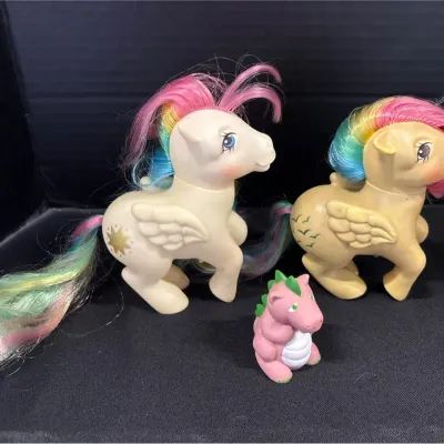 Vintage My Little Pony - Pegasus, Starshine, Skydancer, Spike the Dragon, Gen 1, 1983