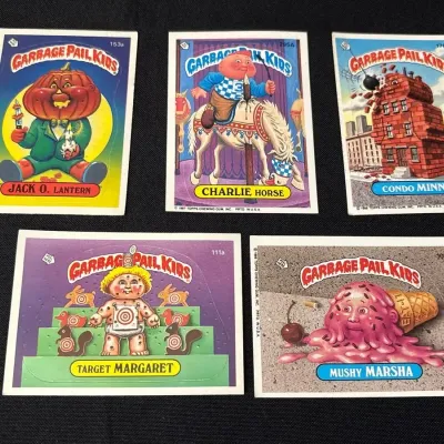 80s Topps Garbage Pail Kids Cards - Jack O Lantern, Charlie Horse, Condo Minnie, Margaret, Marsha
