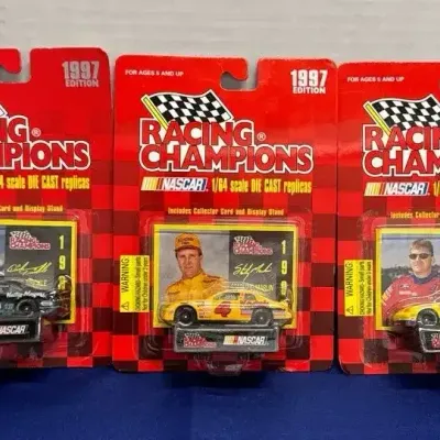 1997 Racing Champions Die Cast Cars - New, NASCAR, Replicas, Collector Card, Trickle, Marlin, Burton