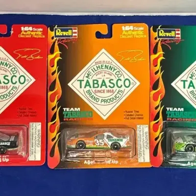 3 Team Tabasco Racing Die Cast Cars - New, 1998, Revell, Todd Bodine