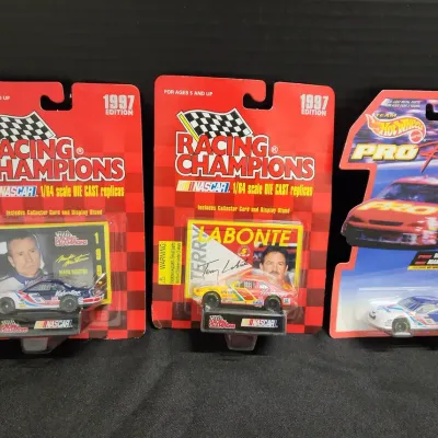 3 Vtg Nascar Diecast - New, Racing Champions, Hot Wheels, Mark Martin, Terry Labonte