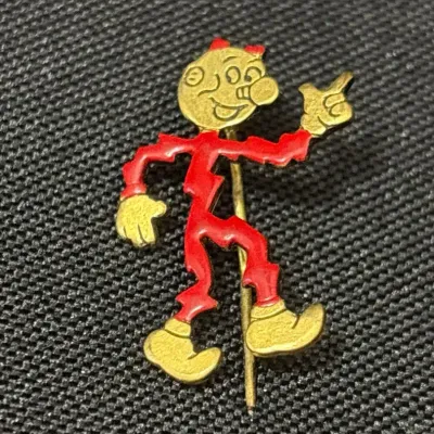 Vintage Men's Jewelry - Boxed Swank Hematite Tie Bar, Reddy Kilowatt Stick Pin, Enamel Novelty Pins