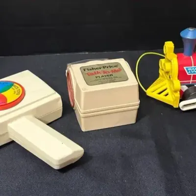 VTG Fisher Price Toys - Movie Viewer, Talk To Me Player, 1967 Toot Toot Train