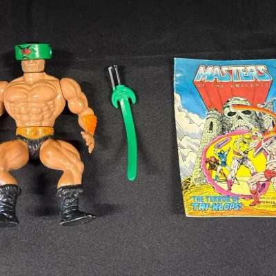 VTG Masters of the Universe Tri-Klops Figure w Sword & Comic - MOTU, Mattel, He-Man