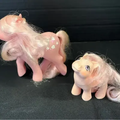 Vintage My Little Pony - Cotton Candy & Baby Cotton Candy, Earth Ponies, Gen 1, 1984