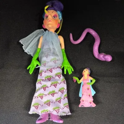VTG 1982 Kenner Sour Grapes Doll + Dregs the Snake + Mini PVC Figure - Strawberry Shortcake Villian