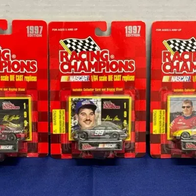 NASCAR Die Cast Cars Racing Champions - 1997, Collector Card, Stricklin, Allen, Burton, Unopened
