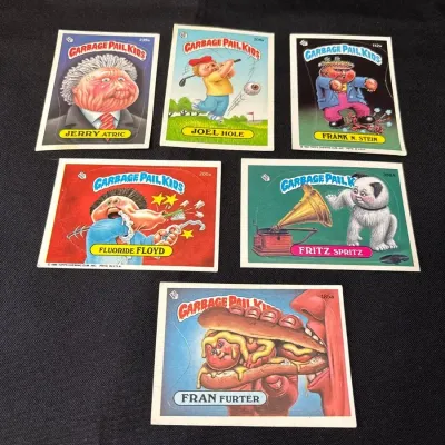 80s Topps Garbage Pail Kids Cards - Jerry Atric, Joel Hole, Frank N Stein, Floyd, Fritz, Fran