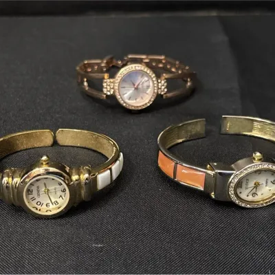 3 Women’s Fashion Watches - Geneva Gold Tone, Studio Time Peach, Style & Co Rose Gold