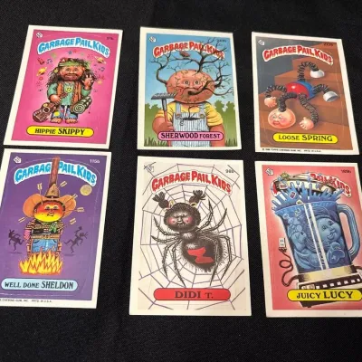 80s Topps Garbage Pail Kids Cards - Hippie Skippy, Sherwood, Loose Spring, Sheldon, Didi, Juicy Lucy