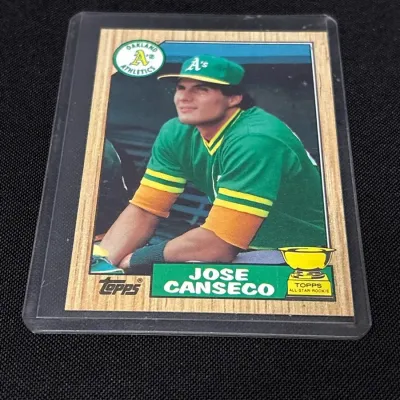 1987 Topps Jose Canseco #620 Oakland A’s Baseball Card - All Star Rookie, Gold Cup, MLB