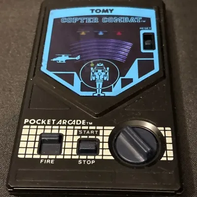 Vintage Tomy Copter Combat Pocket Arcade Game - Mechanical, Handheld