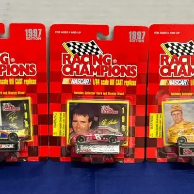 Die Cast Cars Racing Champions - New, 1997, Collector Card, NASCAR, Gordon, Stricklin, Marlin