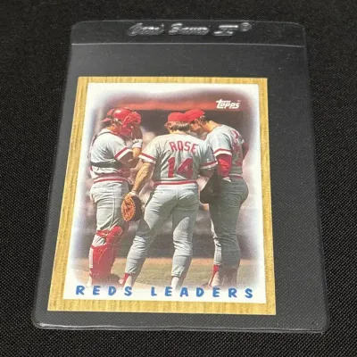 1987 Topps Reds Leaders Baseball Card #281 - Pete Rose, Bo Diaz, Bill Gullickson, MLB, Cincinnati