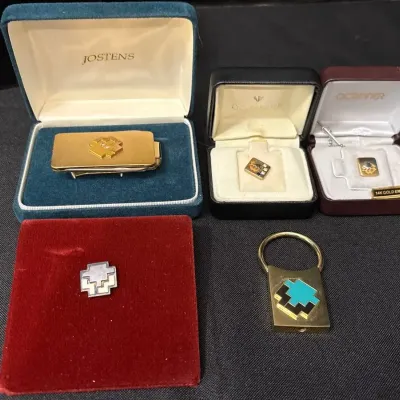 Vintage Southwest Gas Memorabilia - 10K-14K Gold O.C. Tanner Pins Diamond, Money Clip, Key Chain