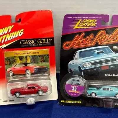 Johnny Lightning Die Cast Cars - New, Classic Gold Collection, Hot Rods, 1967 Camaro, 1966 Pro St